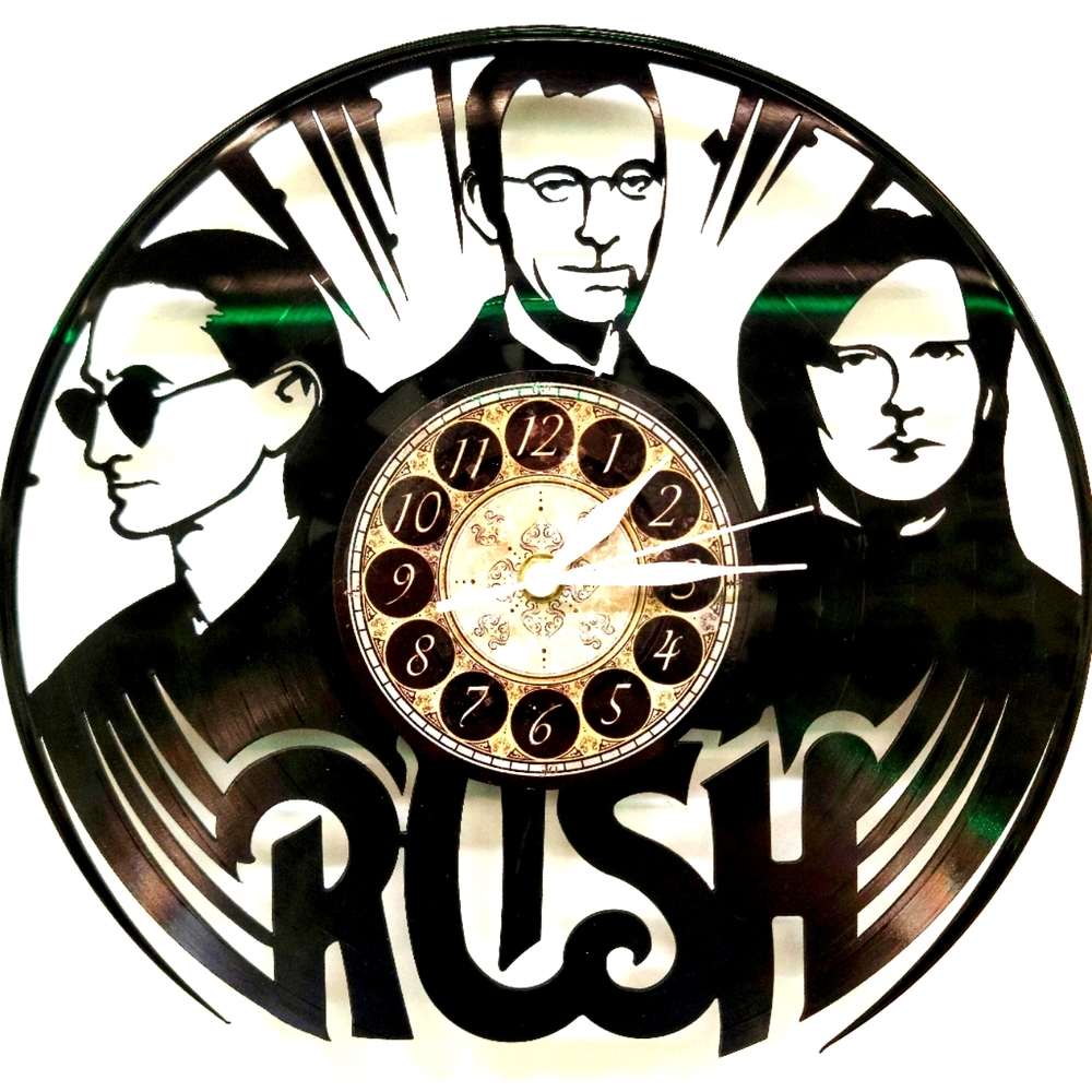 RUSH vinyl record clock